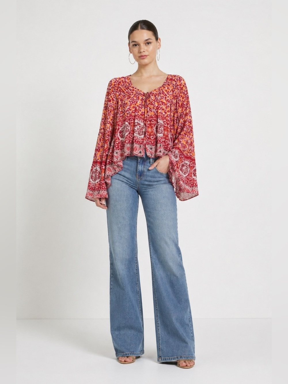 💜Firm Price💜 Free People Lorraine tiered kimono top
